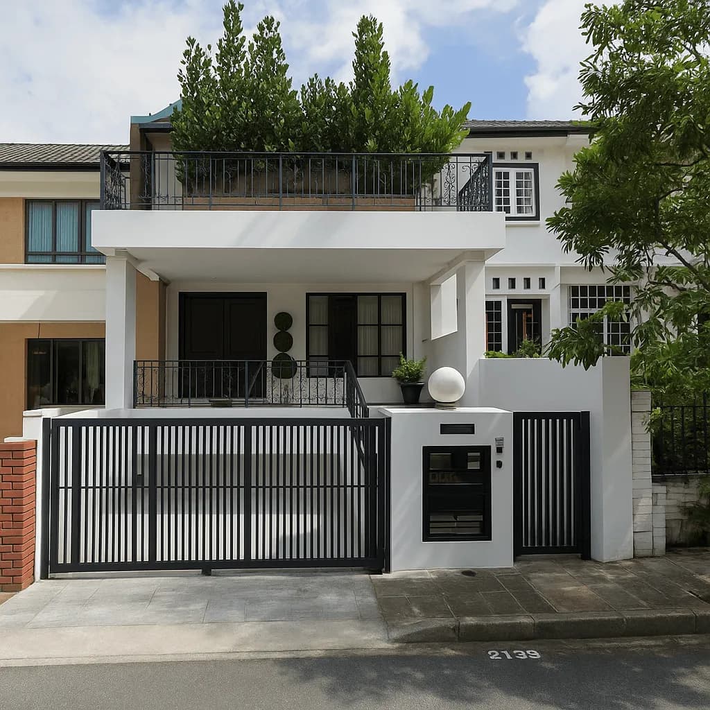 Exterior front view of Second Street terrace house Singapore